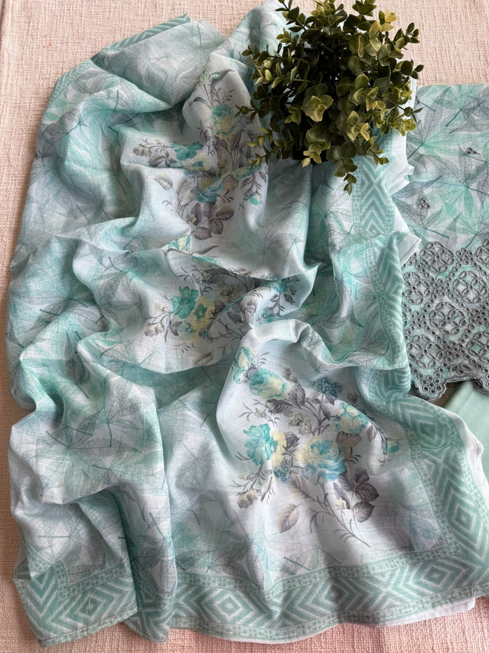 Embroidered cotton salwar material