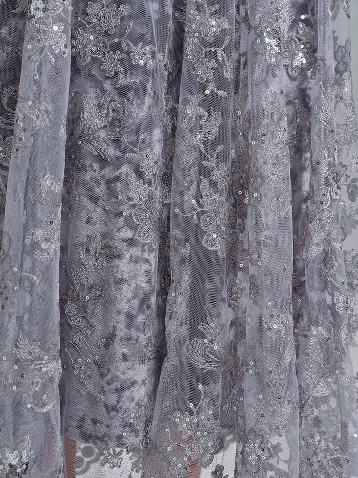 Embroidered Lace Sequin A-Line Skirt