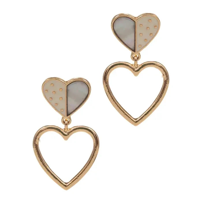 Enamel Heart Post Earrings