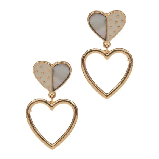 Enamel Heart Post Earrings