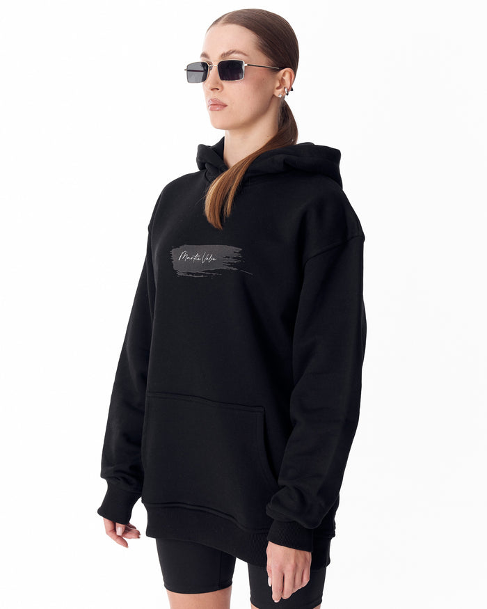 Flare Rebirth Women's 3D Printed Oversized Black Hoodie (3)