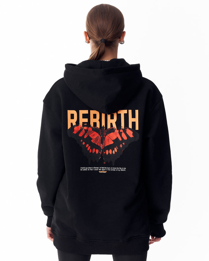Flare Rebirth Women's 3D Printed Oversized Black Hoodie (5)