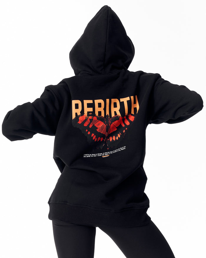 Flare Rebirth Women's 3D Printed Oversized Black Hoodie (6)