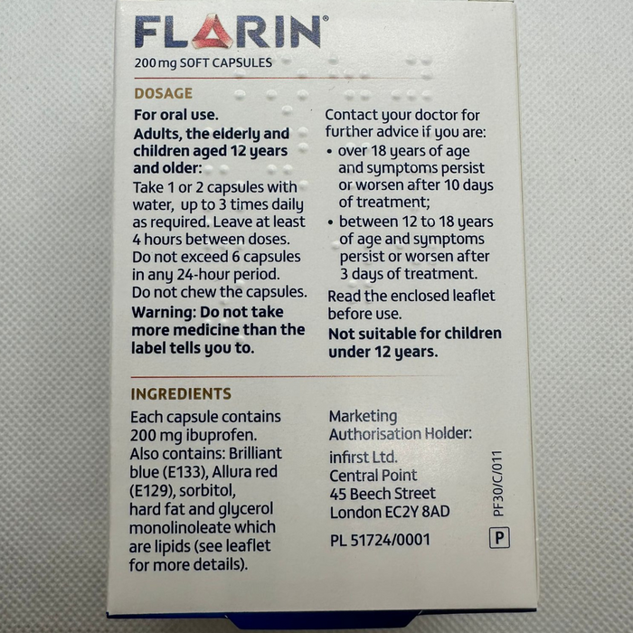Flarin 200mg Soft - 30 Capsules (D)
