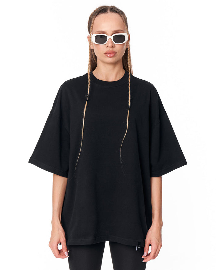 Follow The Stream Black Oversized T-Shirt in relaxed oversized fit