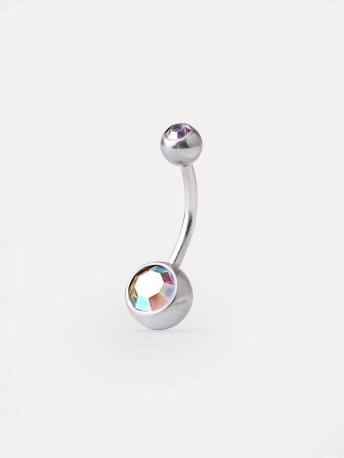 Gem Navel Barbell 14G | Aurora Borealis-Image 1