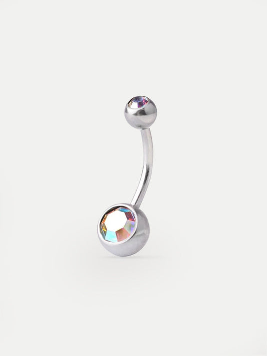 Gem Navel Barbell 14G | Aurora Borealis-Image 1