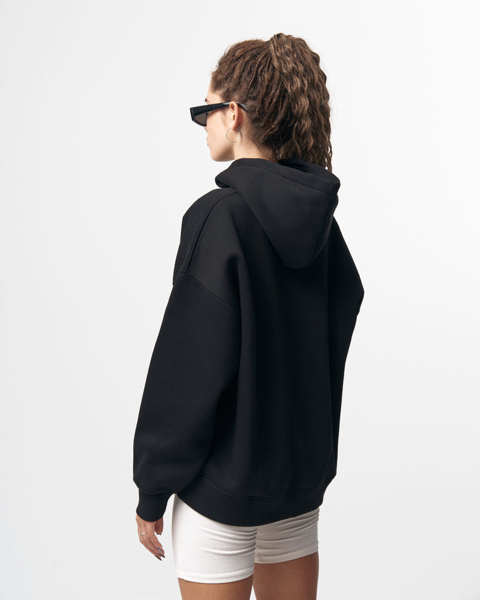 Grieto MV Crack Print Black Oversized Designer Hoodie (3)