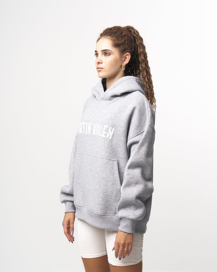 Grieto MV Crack Print Gray Oversized Designer Hoodie (3)