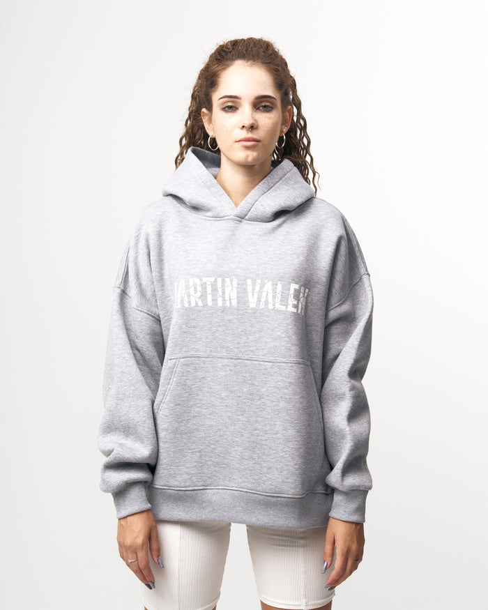 Grieto MV Crack Print Gray Oversized Designer Hoodie (4)