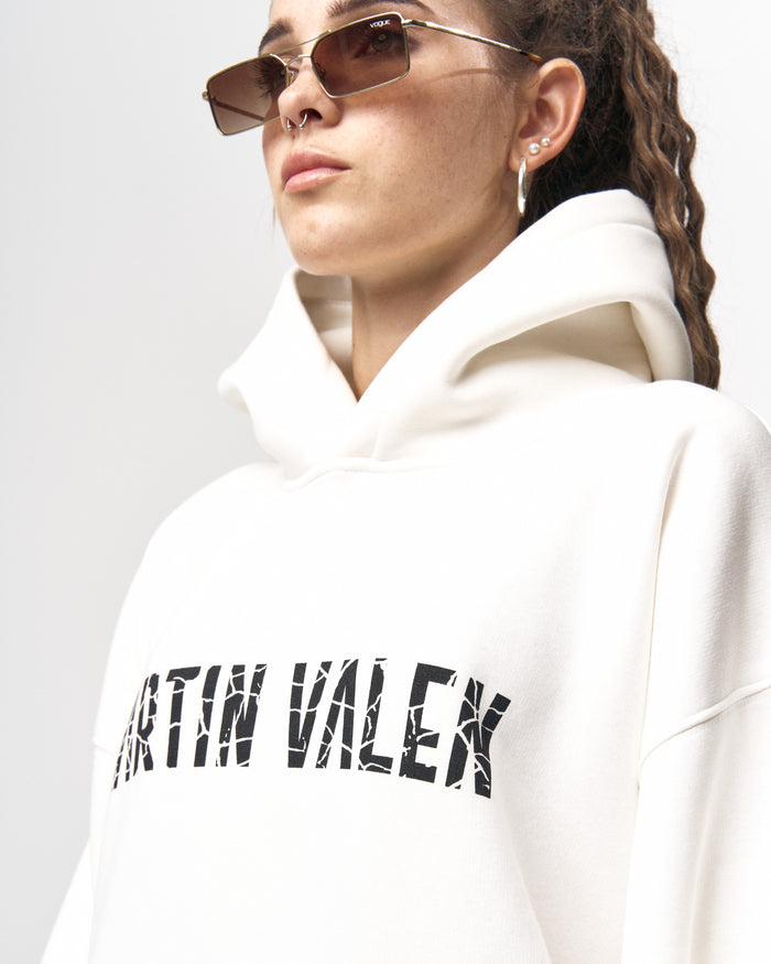 Grieto MV Crack Print White Oversized Designer Hoodie (4)