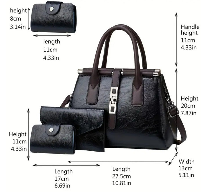 H1834 - 3pcs/set Top Handle Satchel Bag