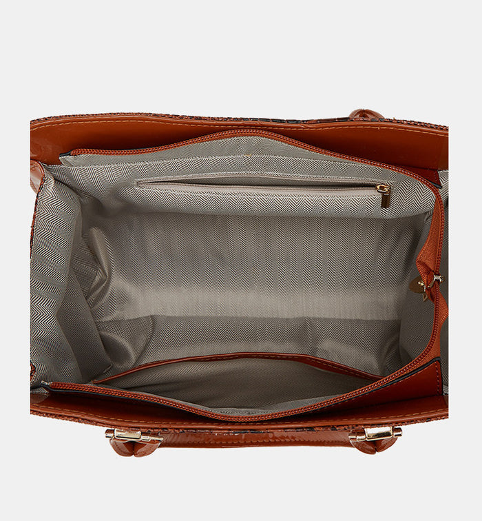 H1881 - Elegant Classic Brown 3pc Handbag Set