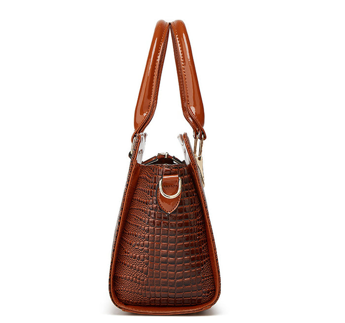 H1881 - Elegant Classic Brown 3pc Handbag Set