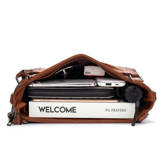 H2097 - Retro Shoulder Brown Bag
