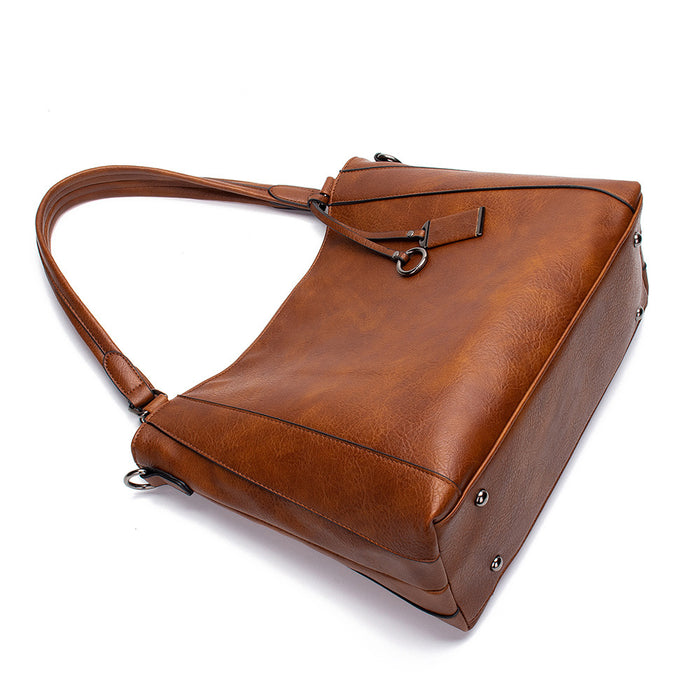 H2097 - Retro Shoulder Brown Bag