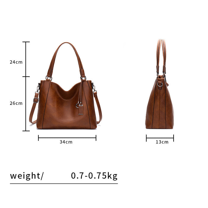 H2097 - Retro Shoulder Brown Bag