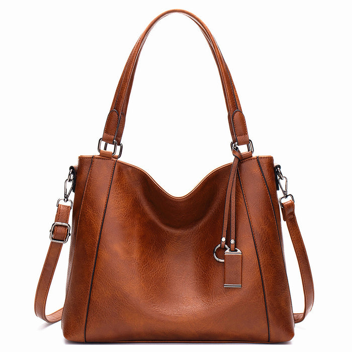 H2097 - Retro Shoulder Brown Bag