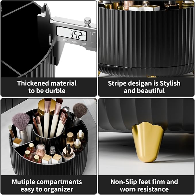 HD632 - 360° Rotating 5 Slot Makeup Brushes Holder Organizer Multi-Functional
