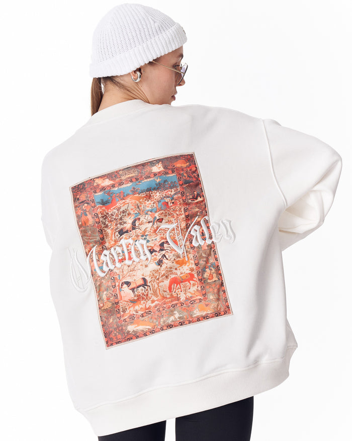 Herritage Fusion White Sweatshirt For Women