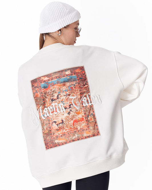 Herritage Fusion White Sweatshirt For Women