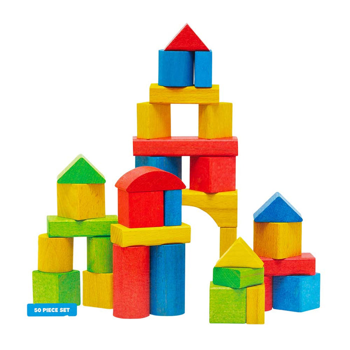 Hoot Wooden Building Blocks 50 Piece Set