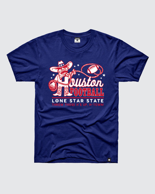 Houston Football Lone Star State Solid Navy Unisex T-Shirt