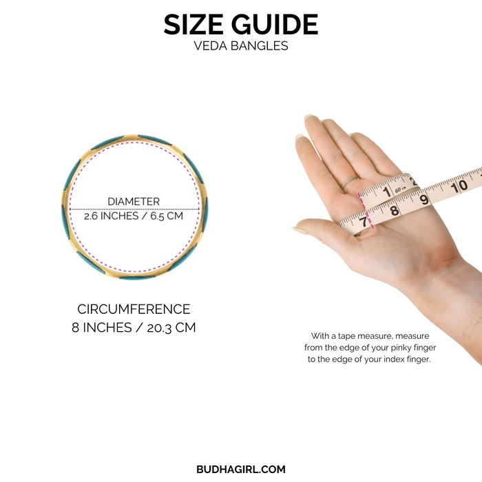Veda Bangle Bracelets Size Guide | BuDhaGirl