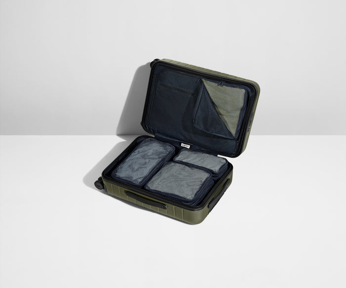 Four Insider Packing Cubes shown inside The Bigger Carry-On
//
Paired with The Bigger Carry-On.