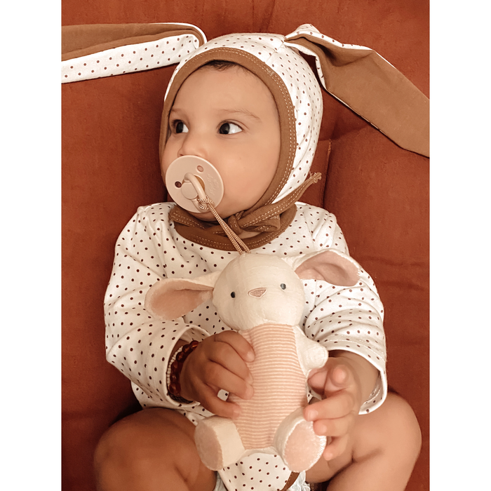 Itzy Ritzy Bitzy Pal Natural Rubber Pacifier & Lovey - Bunny