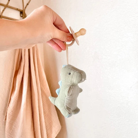 Itzy Ritzy Bitzy Pal Natural Rubber Pacifier & Lovey - Dino