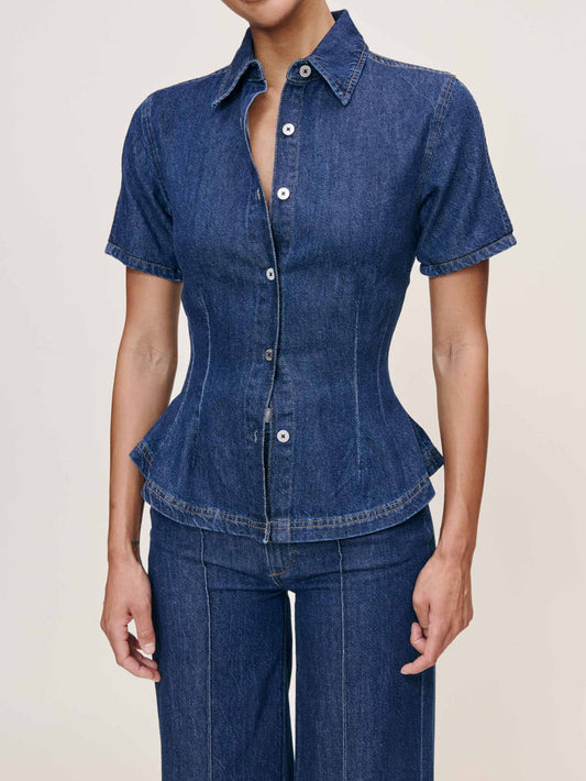 Joice Shirt Short Sleeve - Inkwell