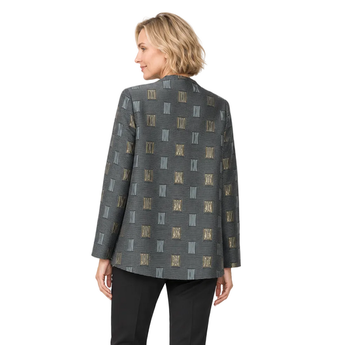 Just In! Metallic Geometric Jacquard Jacket  - 8236J