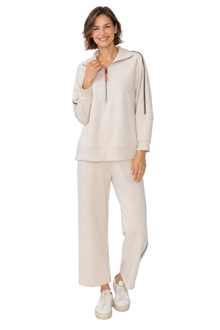 Just In! Soft Techno Stretch Knit Top in Cream - C1160T
