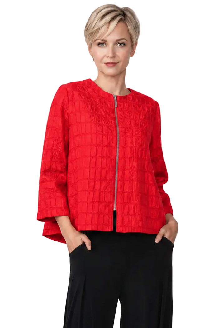 Just In! Textured Jacquard Knit Hi-Low Jacket - C1170J