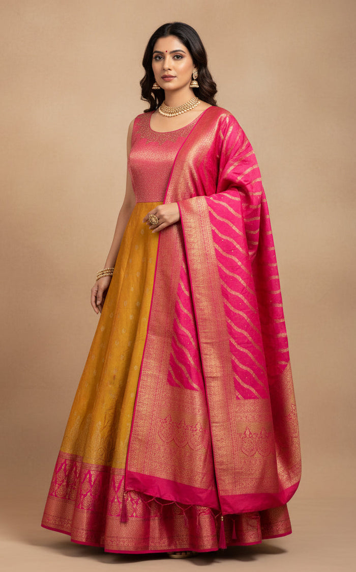 Kanjivaram silk long gown