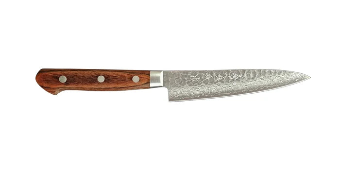 Chef's Petty knife with a wooden handle on a white background