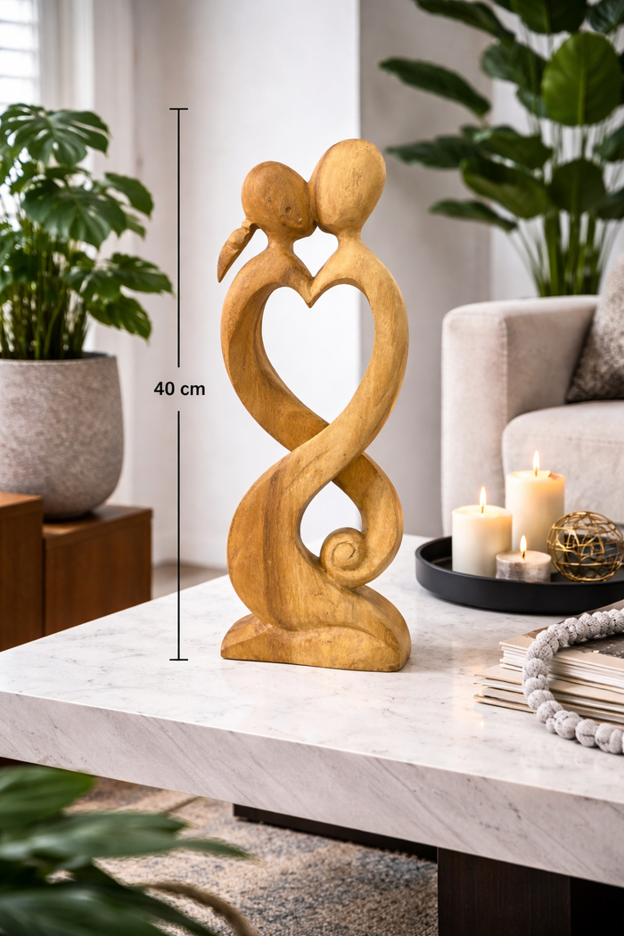 Large Lovers Heart Woodcarving