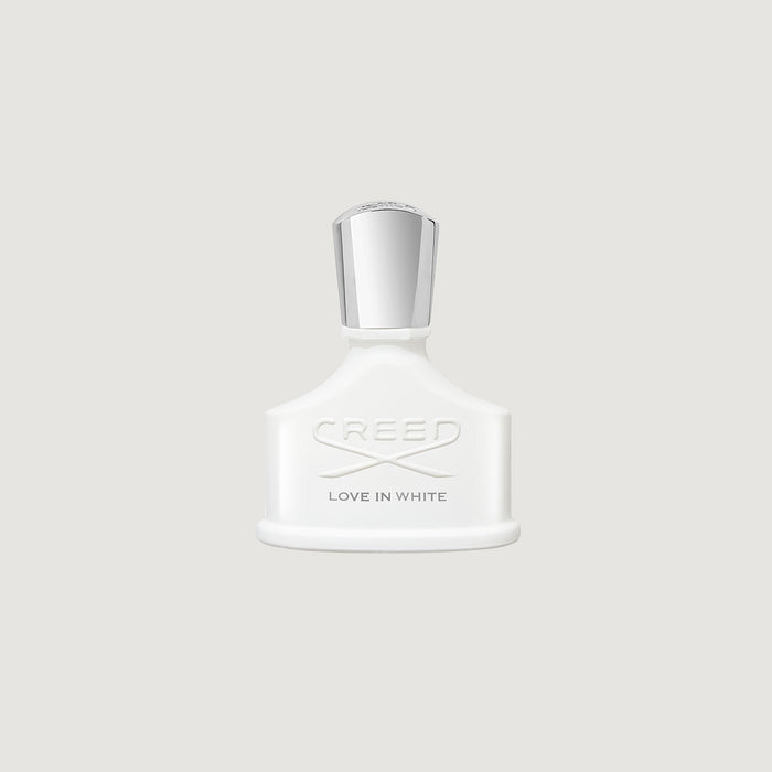 Creed Love In White 30ml white Eau de Parfum bottle with silver cap - Front View | Creed Fragrances