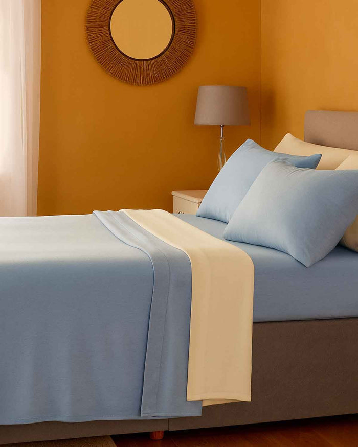Luxury Flannelette Sheets - Blue - Country Collection