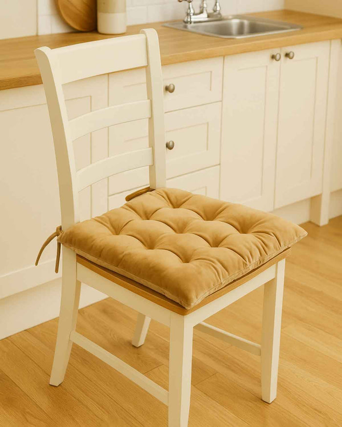 Luxury Velvet Seat Pad - Taupe - Country Collection