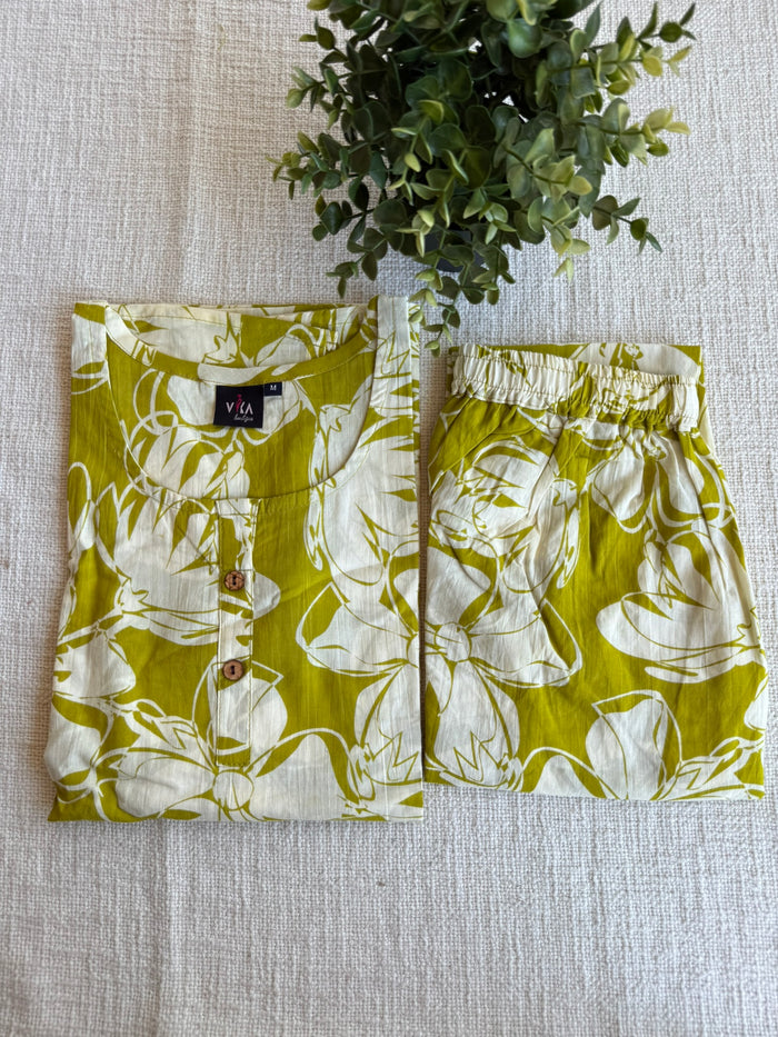 M size printed Co-ord Night suit