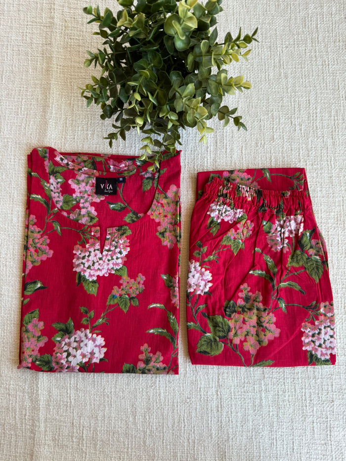 M size printed Co-ord Night suit