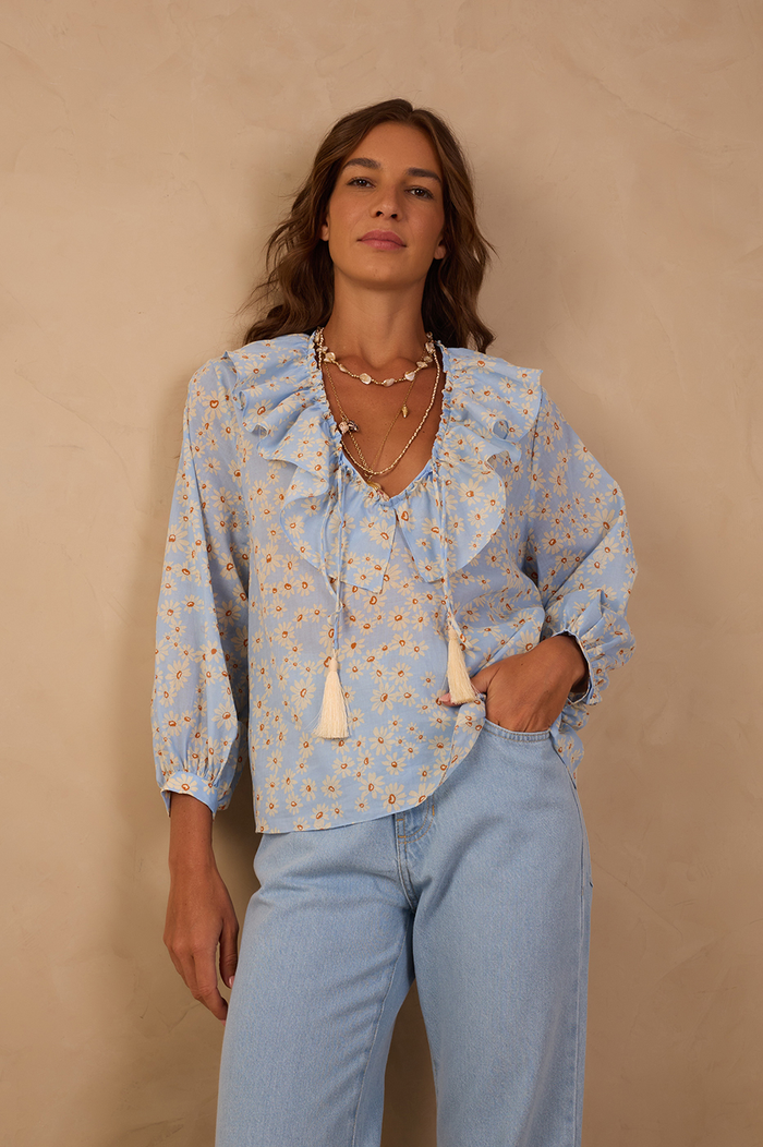 Margaridas Azul Print Tunic_1
