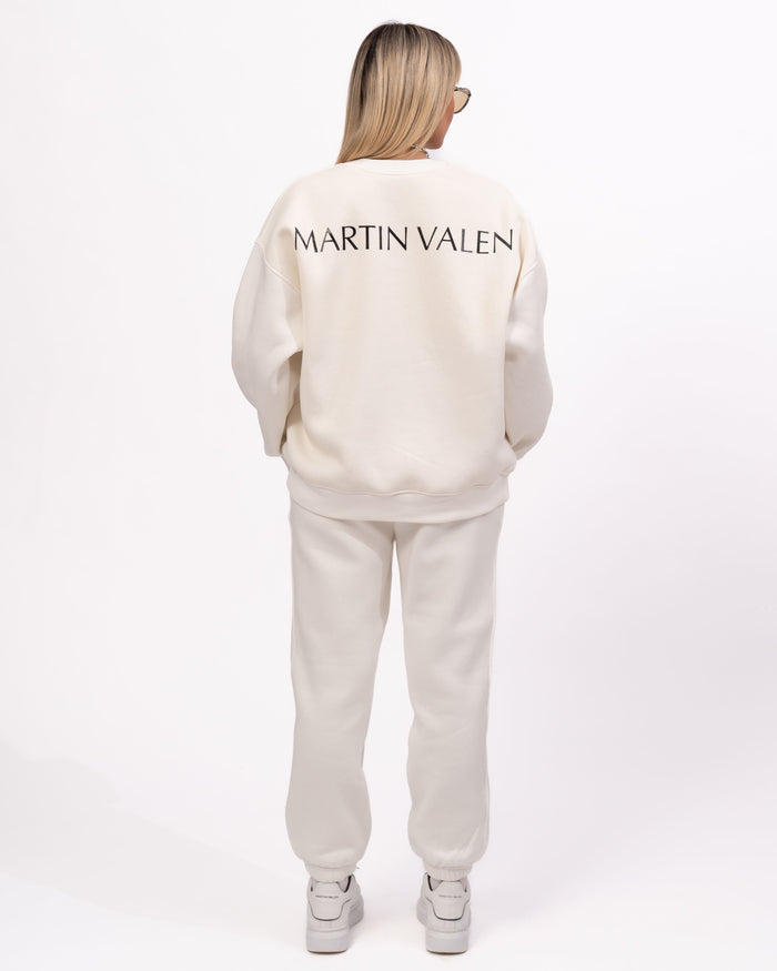 Martin Valen Exclusive Oversized White Sweatshirt Jogger Set (2)