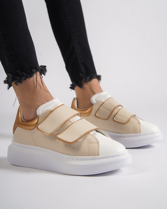 Martin Valen Velocanto’ Women's Laceless Beige Chunky Shoes (7)