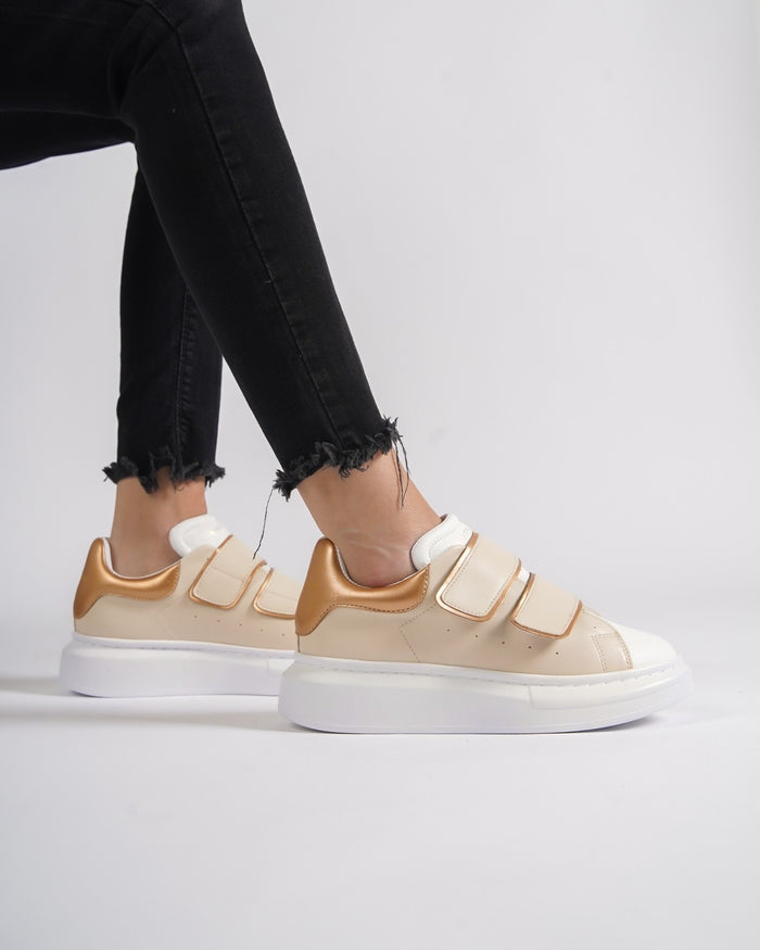 Martin Valen Velocanto’ Women's Laceless Beige Chunky Shoes (8)