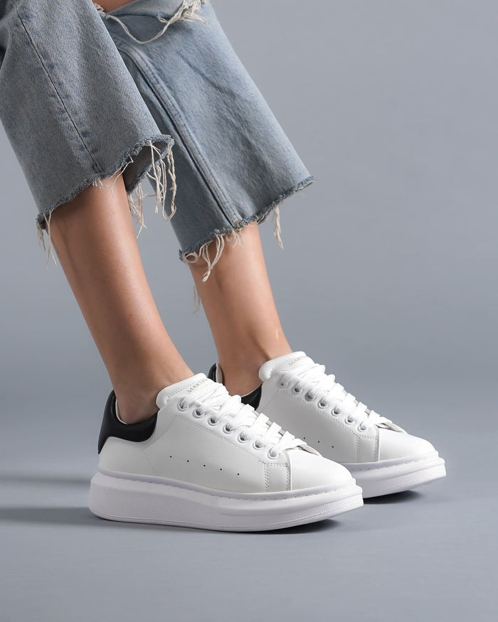 Martin Valen Women's Chunky Sneakers In White and Black (5)