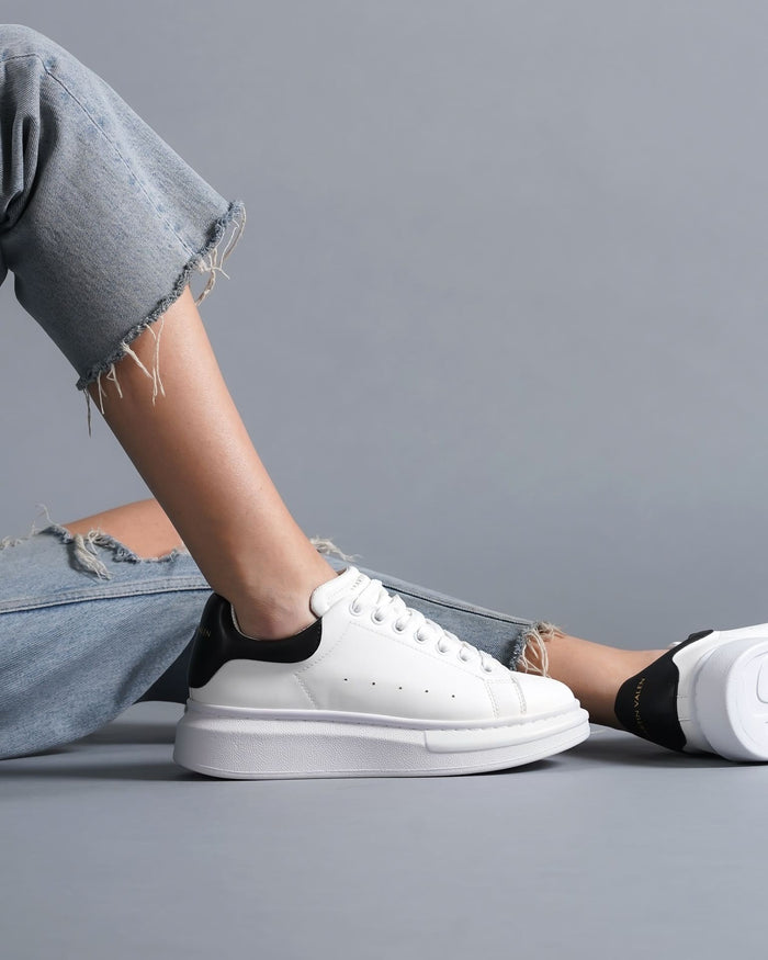 Martin Valen Women's Chunky Sneakers In White and Black (6)