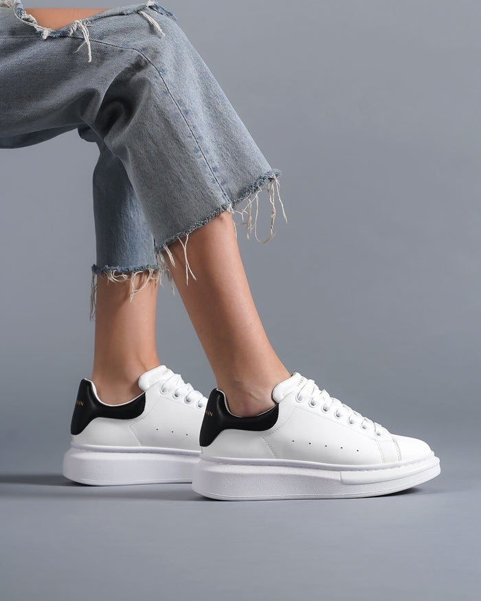 Martin Valen Women's Chunky Sneakers In White and Black (7)